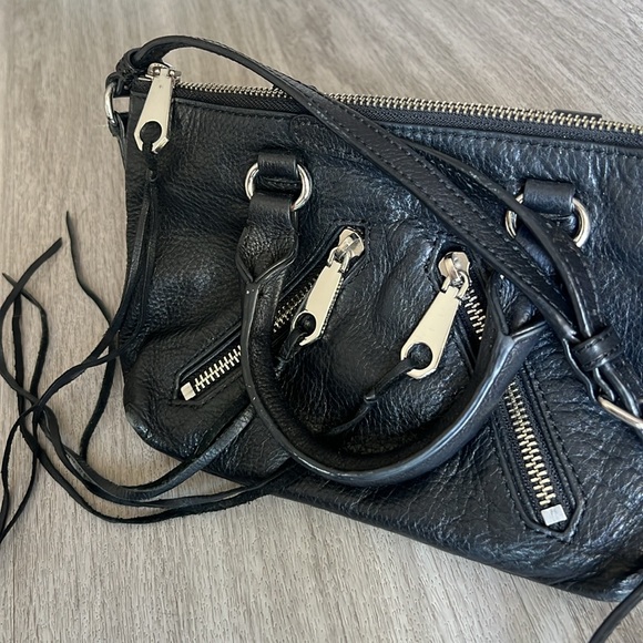 Rebecca Minkoff black leather purse with zippers - Picture 3 of 5